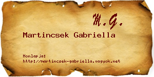 Martincsek Gabriella névjegykártya